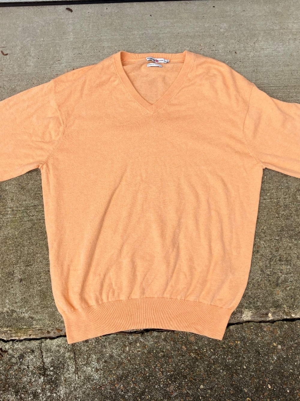 Peter Millar golf v-neck sweater cashmere burnt orange men's Medium